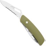 Swiza SH03 TR AM, KST.0036.1050, Olive, Zwitsers zakmes, partly serrated, 6 tools