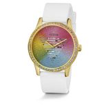 Guess GW0589L1 Polshorloge Dames Quartz Siliconen Wit Goudkleurig Multi 40mm