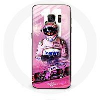 Maniacase Hoesje voor Samsung Galaxy S7 Edge Formule 1 Sergio Pérez F1 Coureur Roze