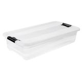 keeeper Opbergdoos met deksel en schuifsluiting, 79,5 x 39,5 x 17 cm, 33 l, Cornelia, doorzichtig