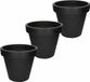 Merkloos Prosperplast Bloempot/plantenpot voor binnen en buiten - 3x - D35 x H31 cm - antraciet grijs - kunststof