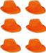 Merkloos Verkleed trilby hoedje - 6x - oranje - polyester - volwassenen - Carnaval feest hoed
