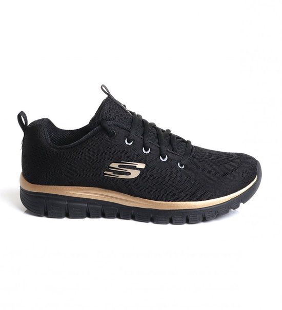 Skechers GRACEFUL GET CONNECTED Dames Zwart/Rosegoud 12615 BKRG - 36.5