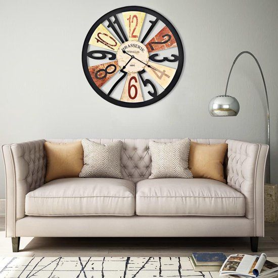 vidaXL Wandklok Metaal Meerkleurig 60 cm
