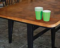 FIESTAS GUIRCA 6 wegwerpbekers (240 ml) (9 cm), tafeldecoratie voor feestjes en afstudeerfeesten, ideaal voor zomerfeesten en tropische evenementen, groen