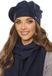Vivisence Dames Winter Baret En Sjaal Set - Wolmix Met Acryl Viscose Wol En Elastaan Met Bloemapplicatie En Comfortabele Pasvorm - Zacht En Warm Voor Dagelijks Gebruik En Stijlvol Uiterlijk Ideaal Als Cadeau - Donkerblauw