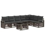 vidaXL Tuinbankenset 8 st Grijs en Donkergrijs poly rattan