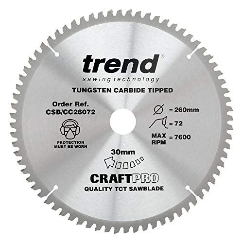 Trend CraftPro Crosscutting TCT Circular Saw Blade - 260mm x 72T x 30mm