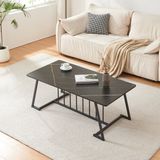 en.casa Salontafel Nospoo marmerlook zwart 120x60x46 cm
