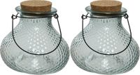Decoris Wespenval ijsblauw glas - 2x - met hengsel - D14 x H13 cm
