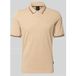 Baumwoll-Poloshirt mit Halbarm und klassischem Kragen in beige