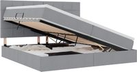 vidaXL - Opslag - bed - met - matras - met - opslag - Lichtgrijs - 200 - x - 200 - cm - Stof