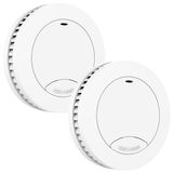 Aroha Safety Pro Mini Rookmelder Sleep Line - 10 jaar batterij - Geen standby LED-licht - Montage zonder boren - Extra dun design & slaapkamer vriendelijke brandmelder - 2 stuks