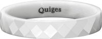 Quiges Stapelring Dames - Vulring Facet - Keramiek Wit - Maat 22 - Hoogte 4mm