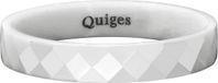 Quiges Stapelring Dames - Vulring Facet - Keramiek Wit - Maat 22 - Hoogte 4mm