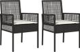 vidaXL Tuinstoel Zwart Poly Rattan Inclusief Kussens 2 stuks