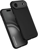 DECODED Siliconen Hoesje voor iPhone 17 Air, Premium Soft-Touch, Antibacteriële Coating, MagSafe Compatibel, Valbescherming, Krasbestendig, Metalen Knoppen, Stevige Grip, Zwart