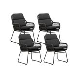 BUITEN living Valencia Valencia dining tuinstoel set van 4 | touw + aluminium | Lava Grey