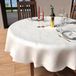 Soleil d'ocre Rond tafelkleed, anti-vlekken, diameter 180 cm, Luxury, Wit