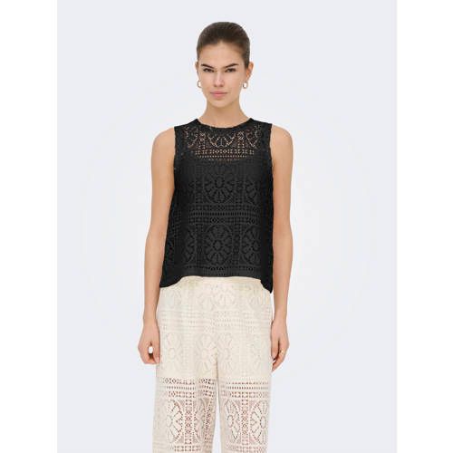 ONLY top zwart crochet