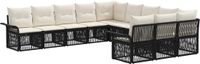 vidaXL - Tuinbank - Set - 11 - st - Zwart - poly - rattan