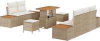 vidaXL - Tuinbank - Set - 8 - st - 7-Aantal - zitplaatsen - Beige - en - Crème