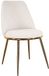 Vente-unique Set de 6 chaises en tissu bouclé et métal doré - Blanc - NEBINA