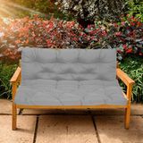 Merkloos Zitkussen Tuinbank - Buiten Kussen - Comfortabel Zitten - Waterdicht & Dik - 100x100x10cm - Lichtgrijs