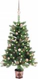 vidaXL Kunstkerstboom met verlichting en kerstballen 65 cm groen