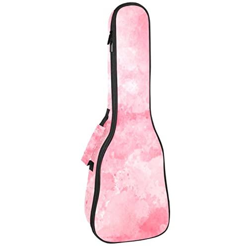 Mersov Tenor Ukulele Gigbag Waterdichte Ukelele Case Gewatteerde Rugzak, Geweldig voor Sopraan Concert (21/23/24") Aquarel Roze Achtergrond