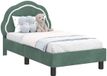 vidaXL Cadre de lit pour tout-petit avec tête de lit vert d'eau 70 x 140 cm velours