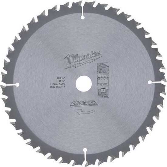 Milwaukee HM Cirkelzaagblad - 165 x 15,87 x 24T - Hout/MDF/Laminaat - 4932471311