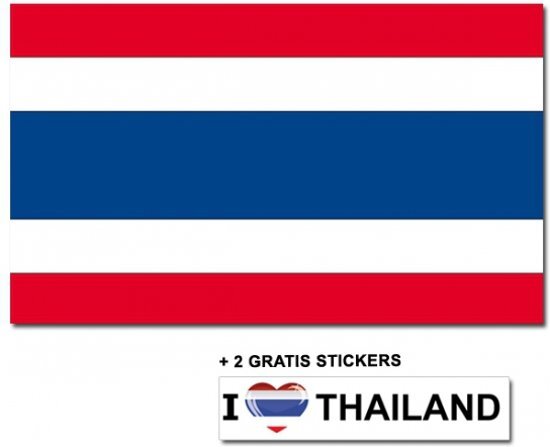 - Thaise vlag met 2 gratis Thailand stickers