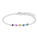 Lucardi - Kinder Zilveren armband gekleurde emaille hartjes - Armband - 925 Zilver - Zilverkleurig - 15 cm