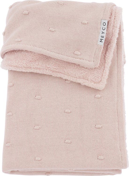 Meyco Mini Knots Teddy Wiegdeken - 75x100 cm - Soft Pink