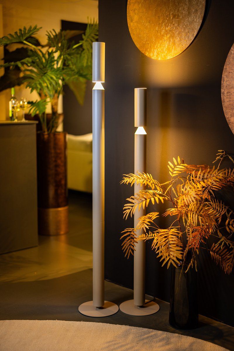 Expo Trading ETH Pencil Vloerlamp - Mat Zand - H180cm - Excl. 2xGU10 - Beige