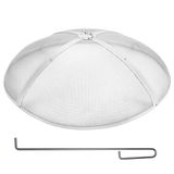VEVOR Vonkenvanger voor vuurkorf voor buiten, 1016 mm, vonkenbeschermingsrooster, roestvrij staal, ronde brandbescherming, eenvoudig te openen met accessoires voor open haard, terras, achtertuin