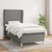 vidaXL Boxspringbed met matras, stof, donkergrijs, 90x200 cm