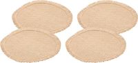 Chaks Placemats - 6x - D38 cm - gevlochten - beige - bohemian style