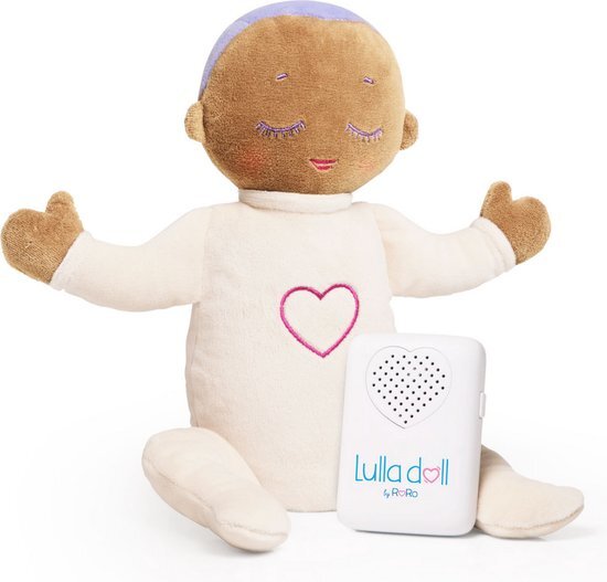 Lulla doll Slaapknuffel - Hartslag knuffel - Slaaptrainer - Slaaphulp - 3 volumes - Werkt tot 12 uur - Vanaf 0 maanden - Machinewasbaar - Polyester/Katoen - Lila