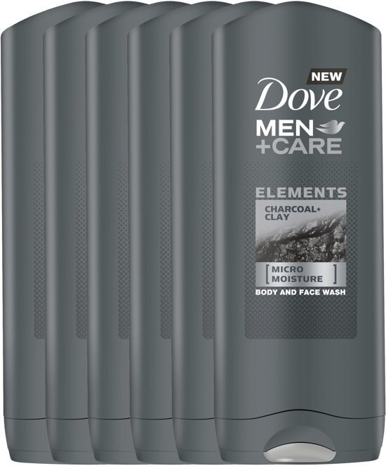 Dove Men+Care Dove Men + Care Body & Face Wash Charcoal + Clay - 6 x 400 ml Voordeelpak