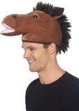 Smiffys Carnaval verkleed dierenpak hoed - Paardenhoofd - bruin