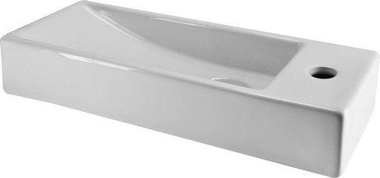 Wiesbaden Trim Mini Fontein - 38x14x8cm - Rechts - Wit