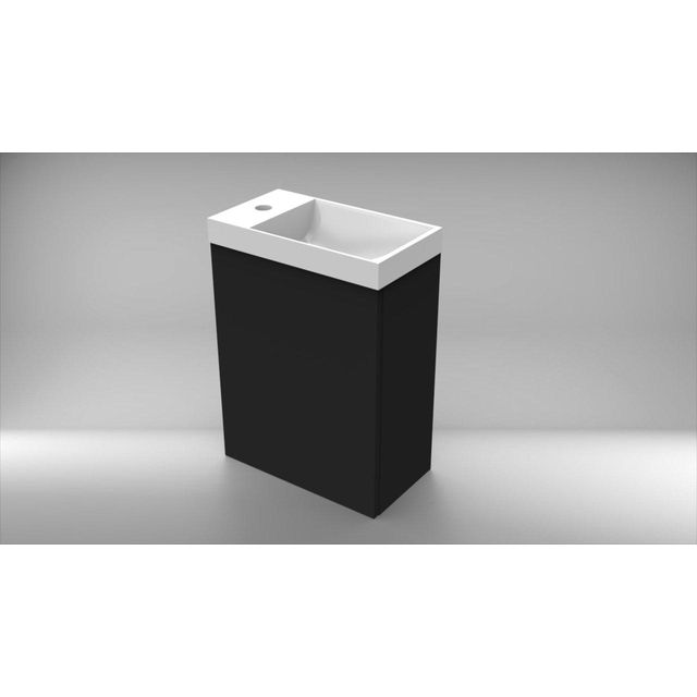 Arcqua Luna Fonteinset - 54.3x39.7x21.8cm - Zwart Mat/Marble Fontein - Wit Glans