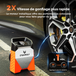 ETENWOLF ZEPHYR S3 Gonfleur de pneus portable, compresseur d'air, cycle de service à 100 %, pompe à air 160 PSI - Orange vif