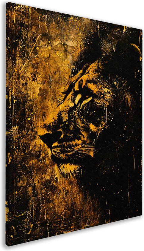 Merkloos / Sans marque Lion Wall Decoration - Animal Painting - Canvas Print Shadows - Modern Wall Decoration - Canvas Kitchen - Living Room Decoration 40x60 cm