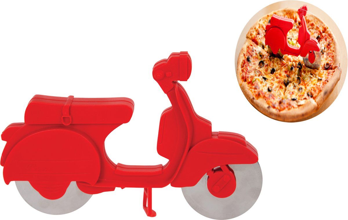 Balvi Scooter pizzasnijder - kunststof met metaal - rood