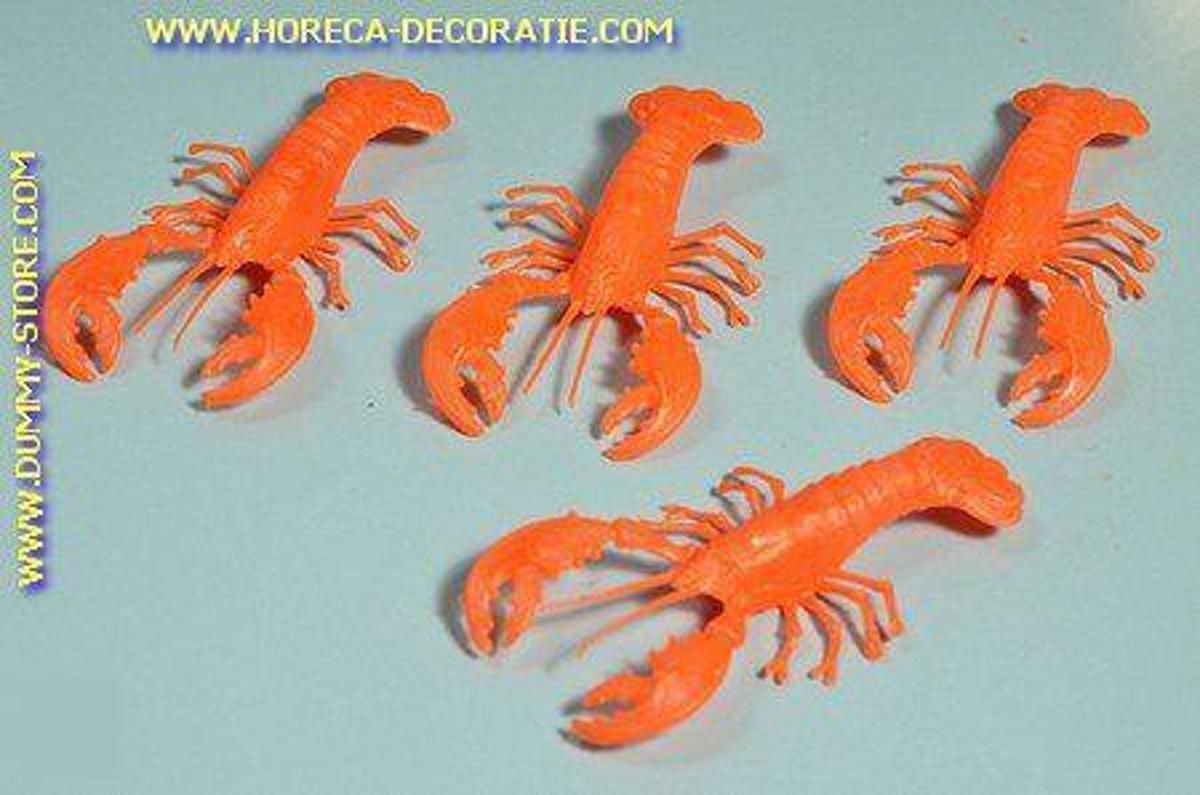 Horeca-decoratie.com Mini kreeft 4 stuks - 110x60 mm - Visdummy