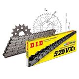 Kettingset DID Kettingset Alu 525VX3 / 108 klinknagel slot zwart voor Kawasaki ZX-6R 600 cc Bj. 1998-2002