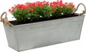 Mega Collections plantenbak Farmer - balkon/terras - zink - zilver - L37 x D13 X H10 cm - bloembak